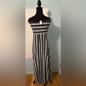 Banana Republic Navy and White Maxi Dress